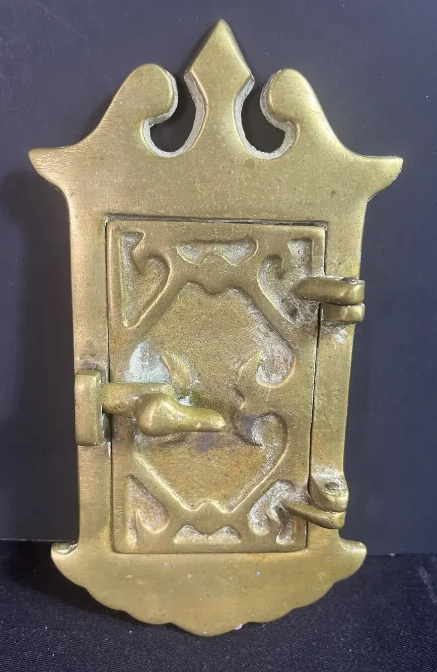 Antique Brass Speakeasy Peephole Door Viewer Hinged Window 9